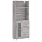 Highboard Grau Sonoma 69,5x34x180 cm Holzwerkstoff Highboard Grau Sonoma 69,5x34x180 cm Holzwerkstoff