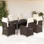 vidaXL 7-tlg. Garten-Essgruppe mit Kissen Braun Poly Rattan vidaXL 7-tlg. Garten-Essgruppe mit Kissen Braun Poly Rattan
