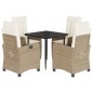 vidaXL 5-tlg. Garten-Essgruppe mit Kissen Beige Poly Rattan vidaXL 5-tlg. Garten-Essgruppe mit Kissen Beige Poly Rattan