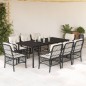 vidaXL 9-tlg. Garten-Essgruppe mit Kissen Schwarz Poly Rattan vidaXL 9-tlg. Garten-Essgruppe mit Kissen Schwarz Poly Rattan