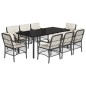 vidaXL 9-tlg. Garten-Essgruppe mit Kissen Schwarz Poly Rattan vidaXL 9-tlg. Garten-Essgruppe mit Kissen Schwarz Poly Rattan