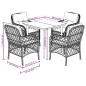 vidaXL 5-tlg. Garten-Essgruppe mit Kissen Grau Poly Rattan vidaXL 5-tlg. Garten-Essgruppe mit Kissen Grau Poly Rattan