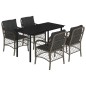 vidaXL 5-tlg. Garten-Essgruppe mit Kissen Grau Poly Rattan vidaXL 5-tlg. Garten-Essgruppe mit Kissen Grau Poly Rattan