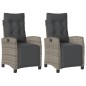 vidaXL Gartensessel mit Fußteil 2 Stk. Verstellbar Grau Poly Rattan vidaXL Gartensessel mit Fußteil 2 Stk. Verstellbar Grau Poly Rattan