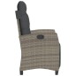 vidaXL Gartensessel mit Fußteil 2 Stk. Verstellbar Grau Poly Rattan vidaXL Gartensessel mit Fußteil 2 Stk. Verstellbar Grau Poly Rattan