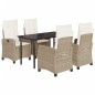 vidaXL 5-tlg. Garten-Essgruppe mit Kissen Beige Poly Rattan vidaXL 5-tlg. Garten-Essgruppe mit Kissen Beige Poly Rattan