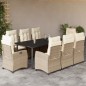 vidaXL 9-tlg. Garten-Essgruppe mit Kissen Beige Poly Rattan vidaXL 9-tlg. Garten-Essgruppe mit Kissen Beige Poly Rattan