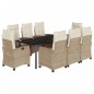 vidaXL 9-tlg. Garten-Essgruppe mit Kissen Beige Poly Rattan vidaXL 9-tlg. Garten-Essgruppe mit Kissen Beige Poly Rattan