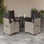 vidaXL 5-tlg. Garten-Essgruppe mit Kissen Hellgrau Poly Rattan vidaXL 5-tlg. Garten-Essgruppe mit Kissen Hellgrau Poly Rattan