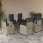 vidaXL 7-tlg. Garten-Essgruppe mit Kissen Hellgrau Poly Rattan vidaXL 7-tlg. Garten-Essgruppe mit Kissen Hellgrau Poly Rattan
