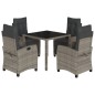 vidaXL 5-tlg. Garten-Essgruppe mit Kissen Grau Poly Rattan vidaXL 5-tlg. Garten-Essgruppe mit Kissen Grau Poly Rattan