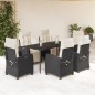 vidaXL 7-tlg. Garten-Essgruppe mit Kissen Schwarz Poly Rattan vidaXL 7-tlg. Garten-Essgruppe mit Kissen Schwarz Poly Rattan