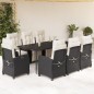 vidaXL 9-tlg. Garten-Essgruppe mit Kissen Schwarz Poly Rattan vidaXL 9-tlg. Garten-Essgruppe mit Kissen Schwarz Poly Rattan