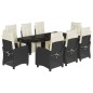 vidaXL 9-tlg. Garten-Essgruppe mit Kissen Schwarz Poly Rattan vidaXL 9-tlg. Garten-Essgruppe mit Kissen Schwarz Poly Rattan