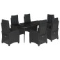 vidaXL 7-tlg. Garten-Essgruppe mit Kissen Schwarz Poly Rattan vidaXL 7-tlg. Garten-Essgruppe mit Kissen Schwarz Poly Rattan