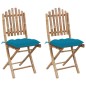 Klappbare Gartenstühle 2 Stk. mit Kissen Bambus Klappbare Gartenstühle 2 Stk. mit Kissen Bambus