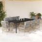 vidaXL 9-tlg. Garten-Essgruppe mit Kissen Beigemischung Poly Rattan vidaXL 9-tlg. Garten-Essgruppe mit Kissen Beigemischung Poly Rattan