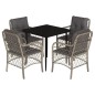 vidaXL 5-tlg. Garten-Essgruppe mit Kissen Hellgrau Poly Rattan vidaXL 5-tlg. Garten-Essgruppe mit Kissen Hellgrau Poly Rattan