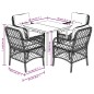 vidaXL 5-tlg. Garten-Essgruppe mit Kissen Hellgrau Poly Rattan vidaXL 5-tlg. Garten-Essgruppe mit Kissen Hellgrau Poly Rattan