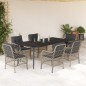 vidaXL 7-tlg. Garten-Essgruppe mit Kissen Hellgrau Poly Rattan vidaXL 7-tlg. Garten-Essgruppe mit Kissen Hellgrau Poly Rattan