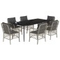 vidaXL 7-tlg. Garten-Essgruppe mit Kissen Hellgrau Poly Rattan vidaXL 7-tlg. Garten-Essgruppe mit Kissen Hellgrau Poly Rattan
