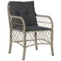 vidaXL 7-tlg. Garten-Essgruppe mit Kissen Hellgrau Poly Rattan vidaXL 7-tlg. Garten-Essgruppe mit Kissen Hellgrau Poly Rattan