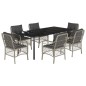 vidaXL 7-tlg. Garten-Essgruppe mit Kissen Hellgrau Poly Rattan vidaXL 7-tlg. Garten-Essgruppe mit Kissen Hellgrau Poly Rattan