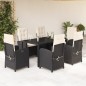 vidaXL 7-tlg. Garten-Essgruppe mit Kissen Schwarz Poly Rattan vidaXL 7-tlg. Garten-Essgruppe mit Kissen Schwarz Poly Rattan