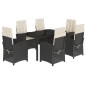 vidaXL 7-tlg. Garten-Essgruppe mit Kissen Schwarz Poly Rattan vidaXL 7-tlg. Garten-Essgruppe mit Kissen Schwarz Poly Rattan