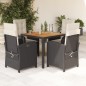 vidaXL 5-tlg. Garten-Essgruppe mit Kissen Schwarz Poly Rattan vidaXL 5-tlg. Garten-Essgruppe mit Kissen Schwarz Poly Rattan