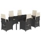 vidaXL 7-tlg. Garten-Essgruppe mit Kissen Schwarz Poly Rattan vidaXL 7-tlg. Garten-Essgruppe mit Kissen Schwarz Poly Rattan