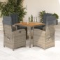 vidaXL 5-tlg. Garten-Essgruppe mit Kissen Grau Poly Rattan vidaXL 5-tlg. Garten-Essgruppe mit Kissen Grau Poly Rattan