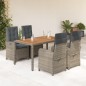 vidaXL 5-tlg. Garten-Essgruppe mit Kissen Grau Poly Rattan vidaXL 5-tlg. Garten-Essgruppe mit Kissen Grau Poly Rattan