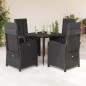 vidaXL 5-tlg. Garten-Essgruppe mit Kissen Schwarz Poly Rattan vidaXL 5-tlg. Garten-Essgruppe mit Kissen Schwarz Poly Rattan