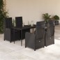vidaXL 5-tlg. Garten-Essgruppe mit Kissen Schwarz Poly Rattan vidaXL 5-tlg. Garten-Essgruppe mit Kissen Schwarz Poly Rattan