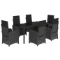 vidaXL 7-tlg. Garten-Essgruppe mit Kissen Schwarz Poly Rattan vidaXL 7-tlg. Garten-Essgruppe mit Kissen Schwarz Poly Rattan