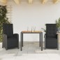 vidaXL 3-tlg. Bistro-Set mit Kissen Schwarz Poly Rattan vidaXL 3-tlg. Bistro-Set mit Kissen Schwarz Poly Rattan
