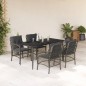 vidaXL 5-tlg. Garten-Essgruppe mit Kissen Grau Poly Rattan vidaXL 5-tlg. Garten-Essgruppe mit Kissen Grau Poly Rattan