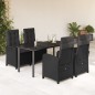 vidaXL 5-tlg. Garten-Essgruppe mit Kissen Schwarz Poly Rattan vidaXL 5-tlg. Garten-Essgruppe mit Kissen Schwarz Poly Rattan