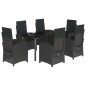 vidaXL 7-tlg. Garten-Essgruppe mit Kissen Schwarz Poly Rattan vidaXL 7-tlg. Garten-Essgruppe mit Kissen Schwarz Poly Rattan