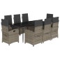 vidaXL 9-tlg. Garten-Essgruppe mit Kissen Grau Poly Rattan vidaXL 9-tlg. Garten-Essgruppe mit Kissen Grau Poly Rattan