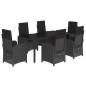vidaXL 7-tlg. Garten-Essgruppe mit Kissen Schwarz Poly Rattan vidaXL 7-tlg. Garten-Essgruppe mit Kissen Schwarz Poly Rattan