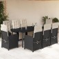 vidaXL 9-tlg. Garten-Essgruppe mit Kissen Schwarz Poly Rattan vidaXL 9-tlg. Garten-Essgruppe mit Kissen Schwarz Poly Rattan
