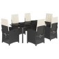 vidaXL 7-tlg. Garten-Essgruppe mit Kissen Schwarz Poly Rattan vidaXL 7-tlg. Garten-Essgruppe mit Kissen Schwarz Poly Rattan