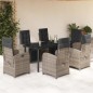 vidaXL 7-tlg. Garten-Essgruppe mit Kissen Grau Poly Rattan vidaXL 7-tlg. Garten-Essgruppe mit Kissen Grau Poly Rattan