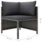 6-tlg. Garten-Lounge-Set mit Kissen Poly Rattan Grau 6-tlg. Garten-Lounge-Set mit Kissen Poly Rattan Grau