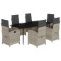 vidaXL 7-tlg. Garten-Essgruppe mit Kissen Hellgrau Poly Rattan vidaXL 7-tlg. Garten-Essgruppe mit Kissen Hellgrau Poly Rattan