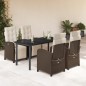 vidaXL 5-tlg. Garten-Essgruppe mit Kissen Braun Poly Rattan vidaXL 5-tlg. Garten-Essgruppe mit Kissen Braun Poly Rattan