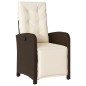 vidaXL 5-tlg. Garten-Essgruppe mit Kissen Braun Poly Rattan vidaXL 5-tlg. Garten-Essgruppe mit Kissen Braun Poly Rattan