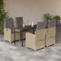 vidaXL 5-tlg. Garten-Essgruppe mit Kissen Beigemischung Poly Rattan vidaXL 5-tlg. Garten-Essgruppe mit Kissen Beigemischung Poly Rattan